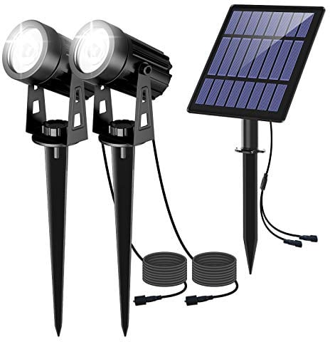 CORESLUX LED Solar Spot Lights Outdoor Garden Landscape Lamps, 6000K White Light Outdoors Security Lights Gardens Uplighters Waterproof IP65 Solar Spotlight for Garden Yard Lawn Path