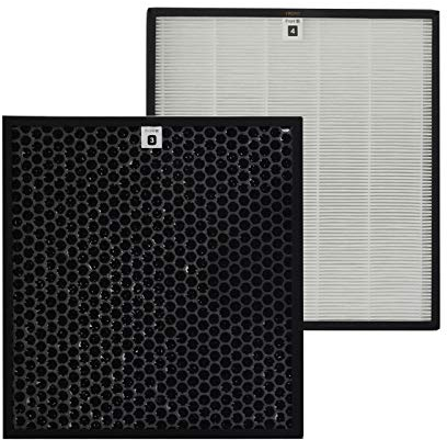 PUREBURG Replacement Filter Set - HEPA + Activated Carbon Filter Compatible with Philips AC4012/10 air purifier,Part Number AC4123/10 & AC4124/10