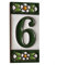 Keramikfliesen, Zahlen und Buchstaben, grünes Blumenmuster, Fliesengröße: 7,5 cm x 3,5 cm, 2 bis 10 Fliesenrahmen (6)
