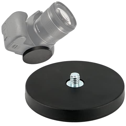 Neodym Magnet Gummiert - Magnetische Halterung mit 1/4 Zoll Gewinde - Kamerahalterung Kamera Mount für Actioncam DSLR GoPro oder Studio Lampen (66mm - 22 KG, 1 Stück)