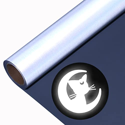 AJINGHTV Reflective Heat Transfer Vinyl Rolls - Silver 12in x 6ft Reflective Iron on Vinyl for T Shirts - DIY Design - Easy Cut & Weed (Light Grey)