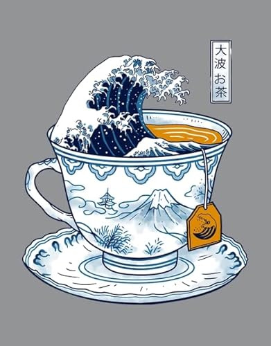 Storm in a Tea Cup Great Wave off Kanagawa Wall Art Poster A4 A3 size 250gsm Gloss Borderless print (A3)