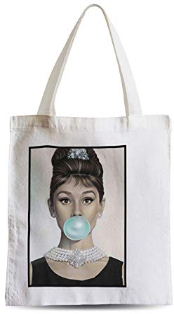 Tote Bag Einkaufstasche, Audrey Hepburn, Blasen, Schauspielerin, Hollywood Star
