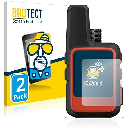 BROTECT Schutzfolie für Garmin inReach Mini 2 | 2 Stück Entspiegelnder Displayschutz Made in Germany Matte Displayschutz-Folie Anti-Reflex Anti-Fingerprint Einfache Montage