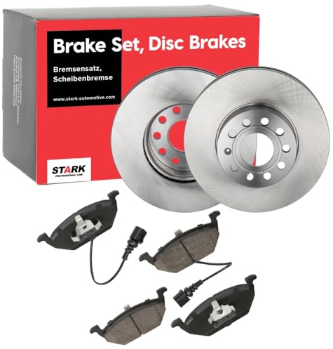 STARK Bremsen Set Vorne 288mm Bremsscheiben und Beläge Komplett Kompatibel mit VW Golf 7 Schrägheck 5G1, BQ1, BE1, BE2 Golf 6 5K1 Golf 5 Schrägheck 1K1 Golf 7 Variant BA5, BV5, AUDI A3 Sportback 8PA
