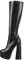 Only maker Damen Stretch Stiefel Plateau Blockabsatz Boots Kniehohe Damenstiefel Lederoptik Schwarz 37 EU