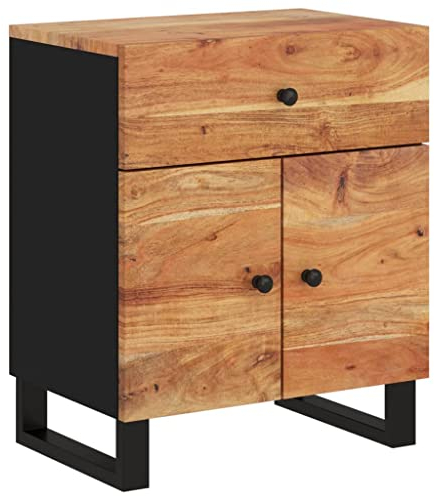 vidaXL Nachttisch Nachtschrank Nachtkonsole Nachtkommode Schlafzimmer Schrank Kommode Nachtkästchen 50x33x60cm Massivholz Akazie Holzwerkstoff