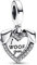 PANDORA Moments Herz & Hund Doppelter Charm-Anhänger aus Sterling Silber mit Zirkonia Moments Collection, kompatibel Moments Armbändern, 792647C01