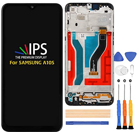 A-MIND Écran tactile de rechange pour Samsung Galaxy A10s A107 (noir avec cadre) SM-A107F SM-A107M LCD Kit de réparation complet avec outils