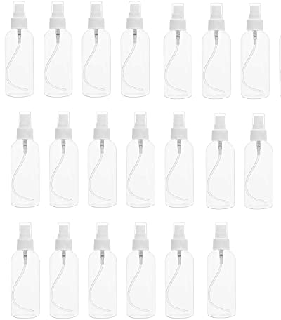 LATRAT 20 botellas de atomizador vacías para limpieza, desinfección con alcohol, viajes, aceites esenciales, perfumes (80 ml)