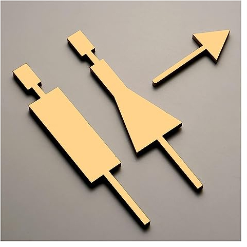 Toilettenschild, Toilettenschilder, Toilettenrichtungsschild, Toilettenschild mit Pfeil, modernes Toilettenschild for Männer und Frauen, einfache Montage, for Büro, Restaurants, Hotels, Supermarktbeda