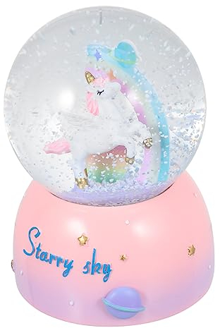 Artibetter 1 De Musica Bola De Cristal Unicornio Figura Decoración Los Niños Pascua Juguetes Musical Globos De Nieve Animal Globo De Nieve Resina Quemador De Incienso Esférico