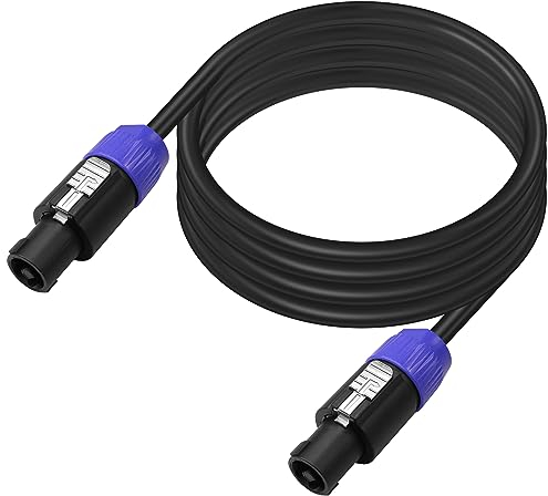 PNGKNYOCN Speakon to Speakon Cable,12AWG 2 Pin NL4FC Speaker Male to Male Professional Audio Amplifier Cable(2M/6.6FT)