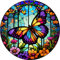 DAERLE 5D Diamond Painting Schmetterling aus Buntglas, Diamant Painting Bilder Schmetterling, Diamond Art Erwachsene DIY Diamant Kunst Malerei Stickerei Set Kreuzstich für Home Wand Dekor 30x30cm