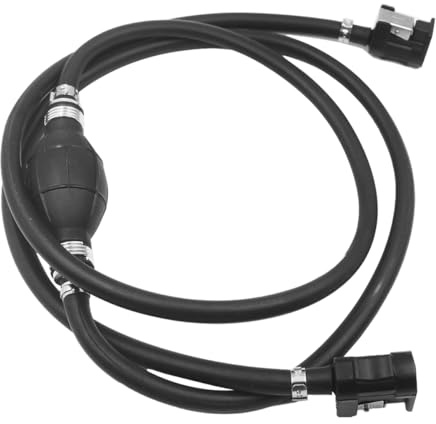 Bittwee 3/8 6.56FT Car Fuel Line Assembly Kit with Primer Bulb | High density construction, dual check valve design, triple seal protection, fuel flow support, auto replacement parts