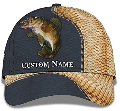 934 Baseball Mütze Zander-Angelfisch-Flossen-Muster Baseballmütze Verstellbare Baseballkappe Vintage Baseball Cap Für Reisen, Teenager, Herren