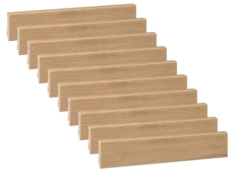 Vorteilspack KGM Sockelleiste Modern - Furnierte Massivholz-Sockelleiste in Eiche geölt - Maße: 2400 x 16 x 58 mm - 10 Stück / 24M