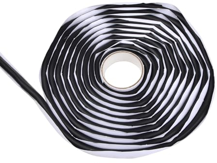 Pegamento de Goma para Faros, Autocaravanas, Cordón Redondo de Negro Cinta de Sellado de Coche Sellador de Parabrisas, Pegamento de Goma para Faros Puertas y Ventanas Parabrisas (4 M, Negro)