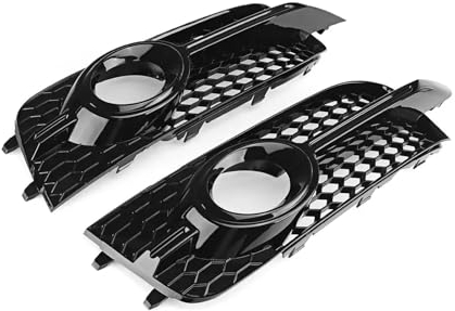 UNA Coppia Auto Paraurti Anteriore Fendinebbia Griglia Griglia a Nido D'ape Compatibile for Audi A1 8X S-Line 2010-2014 8X0807682B 8X0807681B Fendinebbia Griglia