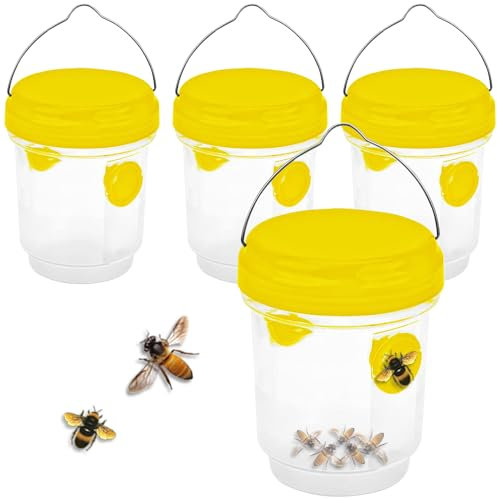 Piège à Guêpes Insectes, Piège Frelon Asiatique Selectif à Suspendre, Piege Moustique, Mouche, Moucheron Attrape-Insectes Exterieur (4PCS)