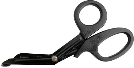 10x Erste-Hilfe Schere kniegebogen 18,5 cm schwarz matt Verbandschere Listerschere Rettungsschere