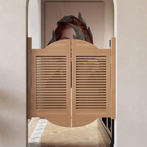 HGOuhK Café Halbhohe Tür Flur Kleines Café Doppeltür Drehtür, halbhohe Tür mit Fensterläden, Innen Vintage Dekorativ, Vintage-Café-Schwingtür(101x110cm)