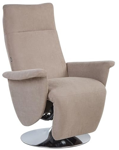 Beliani Eleganter Wohnzimmer Sessel Stoff Taupe elektrisch verstellbar Prime