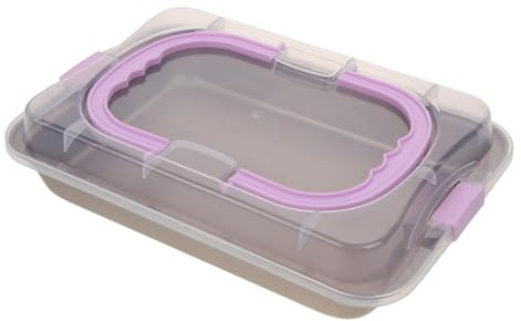 Amosfun Rectangular Molde de Acero al Carbono para Hornear con Tapa