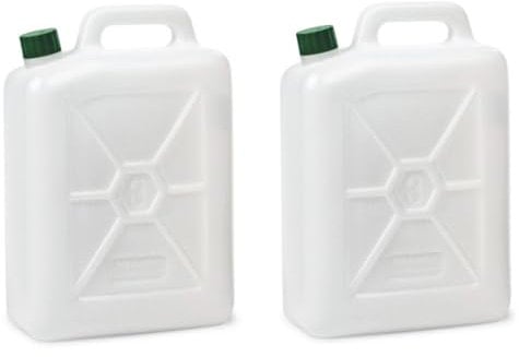 New Arcobaleno Tanica in PVC da 3 Litri con Tappo - 2 Pezzi - Bianco - Contenitore per Carburante Liquido