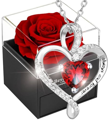 Willuck Eternal Rose Gifts for Her,Preserved Real Rose Box, Handmade Forever Red Flower Gifts for Woman Wife Girlfriend Mum on Birthday, Anniversary, Valentine's Day,Christmas,Mothers Day