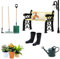 Youery 7 Piezas Herramientas de Jardinería en Miniatura, Juego de casa de muñecas en Miniatura, Herramientas de Jardinería, Farola de Parque, Regadera, Banco de Parque y Mini Botas de Lluvia