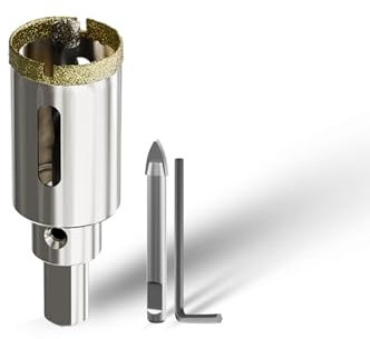 CSOOM Foret pour verre de 25 mm avec 2 forets de centrage, foret pour carrelage, céramique, marbre, calcaire