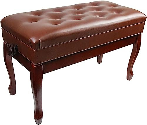 Klavierhocker Klavierbank Schminktisch Hocker Bequemer Klavierhocker mit Ablagefach Verstellbare Klavierbank aus Holz Stabile Holzbeine, Geeignet für Musikübungen (B Braun)