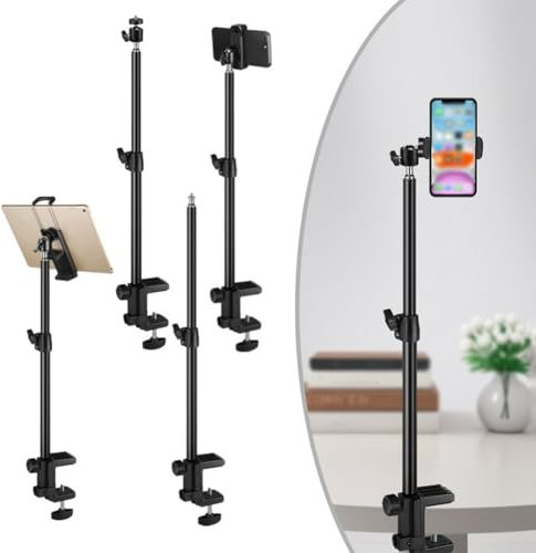Desk Mount Stand for Phone, Gimbal, and Large Phone Clip Complete Package (C)