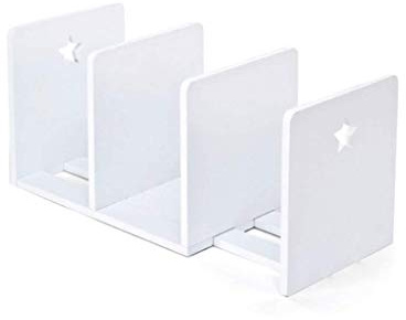 Bibliothèque de bureau extensible en bois blanc avec porte-revues
