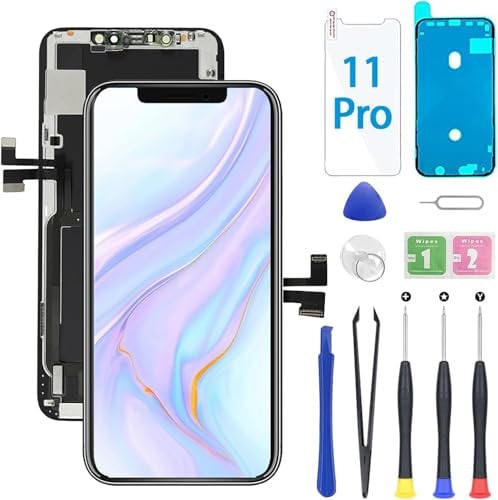 Hoonyer for iPhone Screen Replacement, 3D Touch Screen Display Digitizer Frame Assembly Repair Kits + Waterproof Adhesive + Screen Hardened Protection (iPhone 11pro-5.8'')