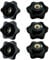 NECXON M6 Clamping Nuts, 6Pcs Star Clamping Nuts Knob Grip Screw Plastic Star Nuts Handle Wing Nuts for Machines Systems Fitness Equipment Furniture Machine Tools