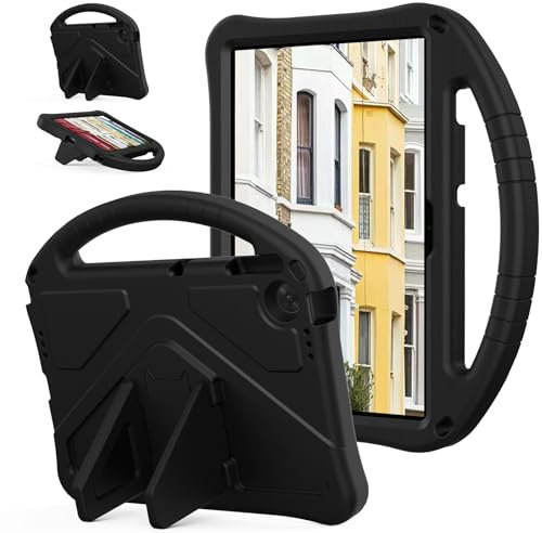 FKQLH Funda para Lenovo Tab 10,1 Pulgada 2025 TB-311FU, EVA Carcasa Antigolpes con Asa y Correa Soporte Niños Funda para Lenovo Tab 10,1 Pulgada 2025 TB-311FU, Negro