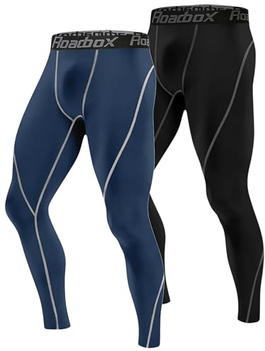 Roadbox Kompressionshose Herren Laufhose Lang für Sport, Training, Fitness, Radfahren, Yoga, Wandern, Basketball