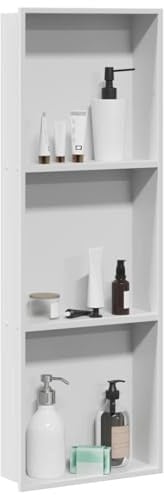 vidaXL Niche de Douche Blanc 90 x 30 x 9,5 cm Acier Inoxydable
