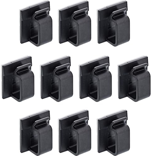 InLine 10er Pack Kabelhalter Klebesockel XL, stark haftend, für Lichterketten, Kabelorganisation, schwarz, Nylon, 3M-Klebepad, langlebig, 59971F