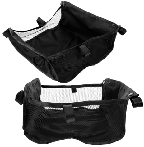 VANZACK Set Kinderwagen Aufbewahrungskorb aus Oxford Stoff, großer Pushchair Cargo Basket mit hoher Tragkraft, leicht zu installieren, geräumiger Stroller Organizer für Babyzubehör und Einkäufe