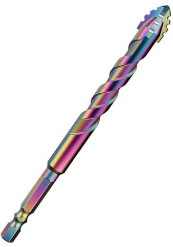 10mm 4-Tooth Serrated Titanium Drill Bit for Masonry, Concrete, Tile and Metal