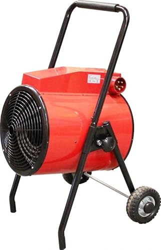 Industrie-Elektro-Heizlüfter 3.000 W mit Thermostat - Profi Bauheizer und Werkstatt Heizung - Mobiler Elektroheizer mit IP24 Spritzwasserschutz (M, 5000, Watt, 400, Volt)