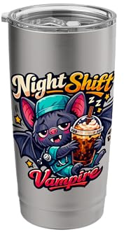 Overnight Healthcare Bat Vampire Coffee Stainless Steel Insulated Tumbler