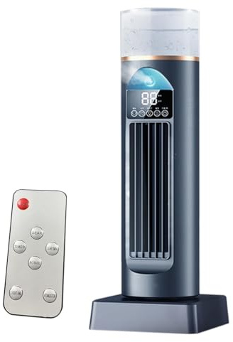 Air Conditioner Cooling Fan, Tower AC Cold Air Conditioner, Space Cooler Cool Gadgets Bladeless With Digital Display,Quiet Oscillating 6 Speeds Cooler With Remote Water Tank for Bedroom RV