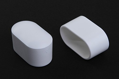 12 Stück Livindo Stuhlbeinkappe Stuhlbeinschutz Bodenschutz Abdeckkappe 38 x 20 mm, Weiss, aus Kunststoff