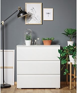 möbelando Kommode Anrichte Sideboard Highboard Standschrank Holzschrank Flur Ravenna IV Weiß matt