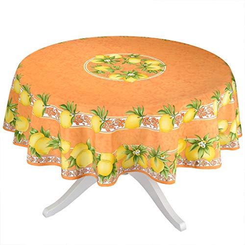 Provence Imports Citrus Orange Französische Provence Tischdecke, rund, 177,8 cm
