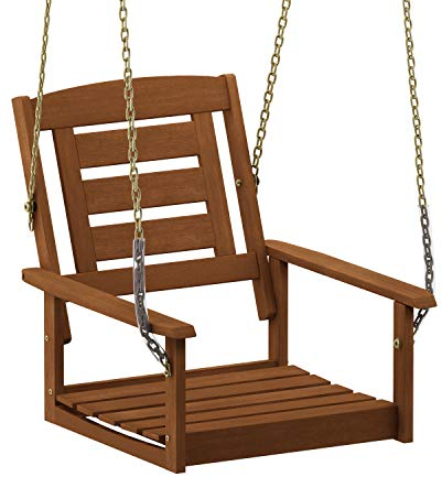 Furinno Tioman Outdoor Schaukel mit Kette, natur, 68,07 x 59,94 x 59,9 cm, Holz